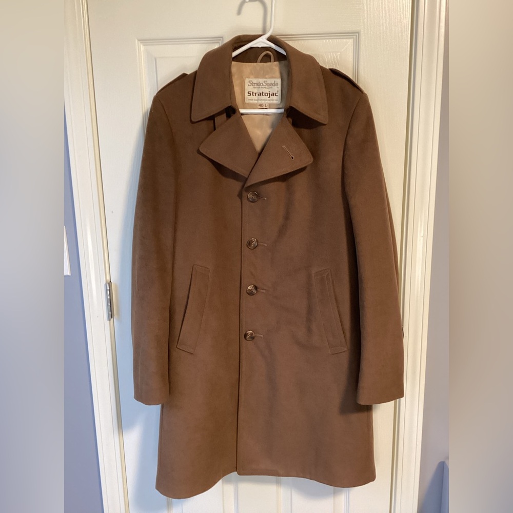 Brown vintage 70s Stratojac StratoSuede water repellent suede coat-size 40L